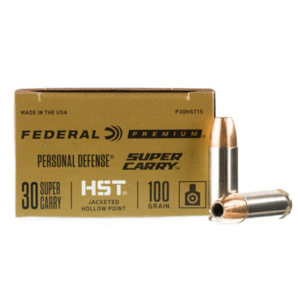 Federal Personal Defense HST 30 Super Carry Ammo - 20 Rounds of 100 Grain JHP Ammunition