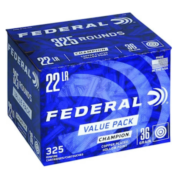 Federal® Champion™ Plated Bulk .22LR Rimfire Ammunition - 36 Grain - CPHP - 1260 - 325 - Champion - .22 LR