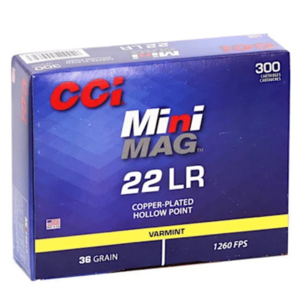 CCI® Mini-Mag .22 LR Rimfire Ammunition - 36 Grain - CPHP - 1260 - 300 - Mini-Mag - .22 LR