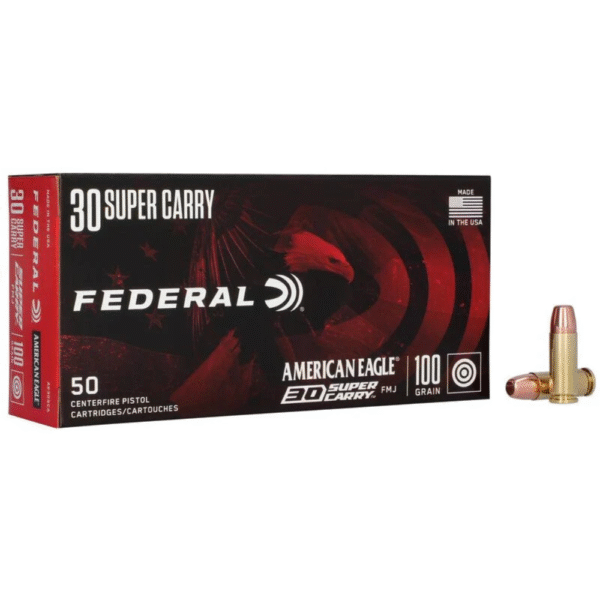 American Eagle Handgun, 30 Super Carry, 100 Grain, Full Metal Jacket, 1250 fps